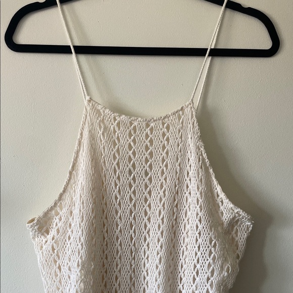 Zara Cream crochet tunic tank top-Large - Picture 6 of 10